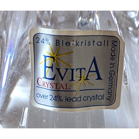 Set Of 2 EVITA Crystal Candle Holders 24% Lead Crystal Vintage 6.5*3.5" Germany - Picture 8 of 8